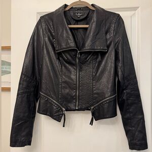 Lulus black vegan leather jacket
